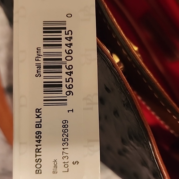 Gently Used Excellent Condition Dooney & Bourke Black Ostritch Leather Tote Bag - Picture 5 of 12